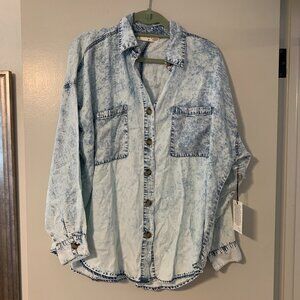 Button Down Acid Wash Shirt